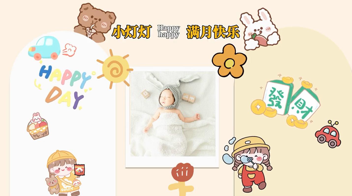 b41宝宝满月百日周岁相册